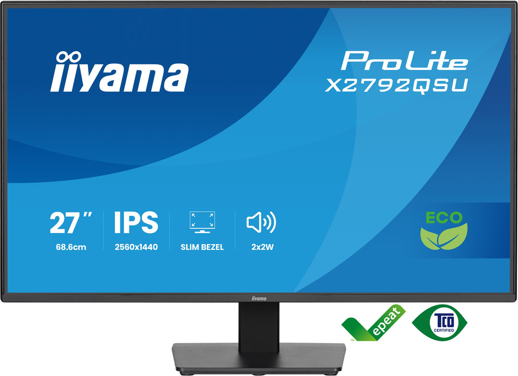iiyama ProLite X2792QSU-B1 écran plat de PC 68,6 cm (27") 2560 x 1440 pixels Quad HD LED Noir