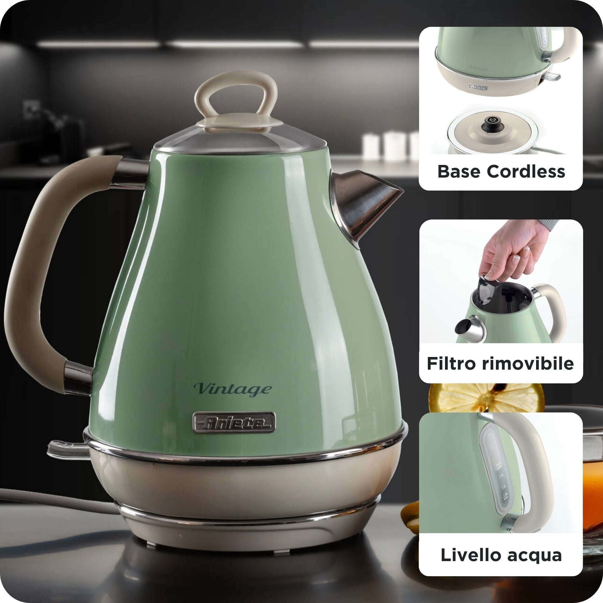Ariete 2869/04 bouilloire 1,7 L 2000 W Vert