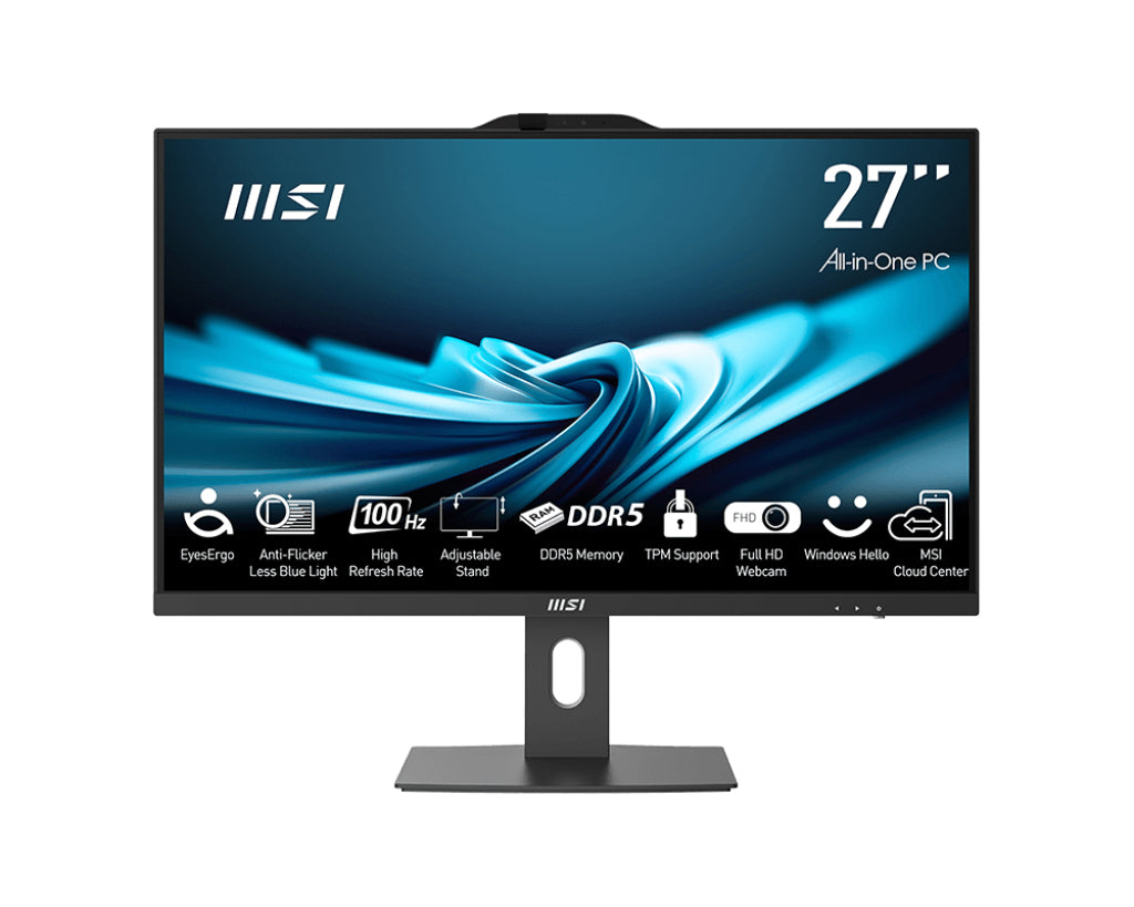 MSI Pro AP272P 14M-867XEU Intel® Core™ i5 i5-14400 68,6 cm (27") 1920 x 1080 pixels PC All-in-One 16 Go DDR5-SDRAM 512 Go SSD Wi-Fi 6E (802.11ax) Noir