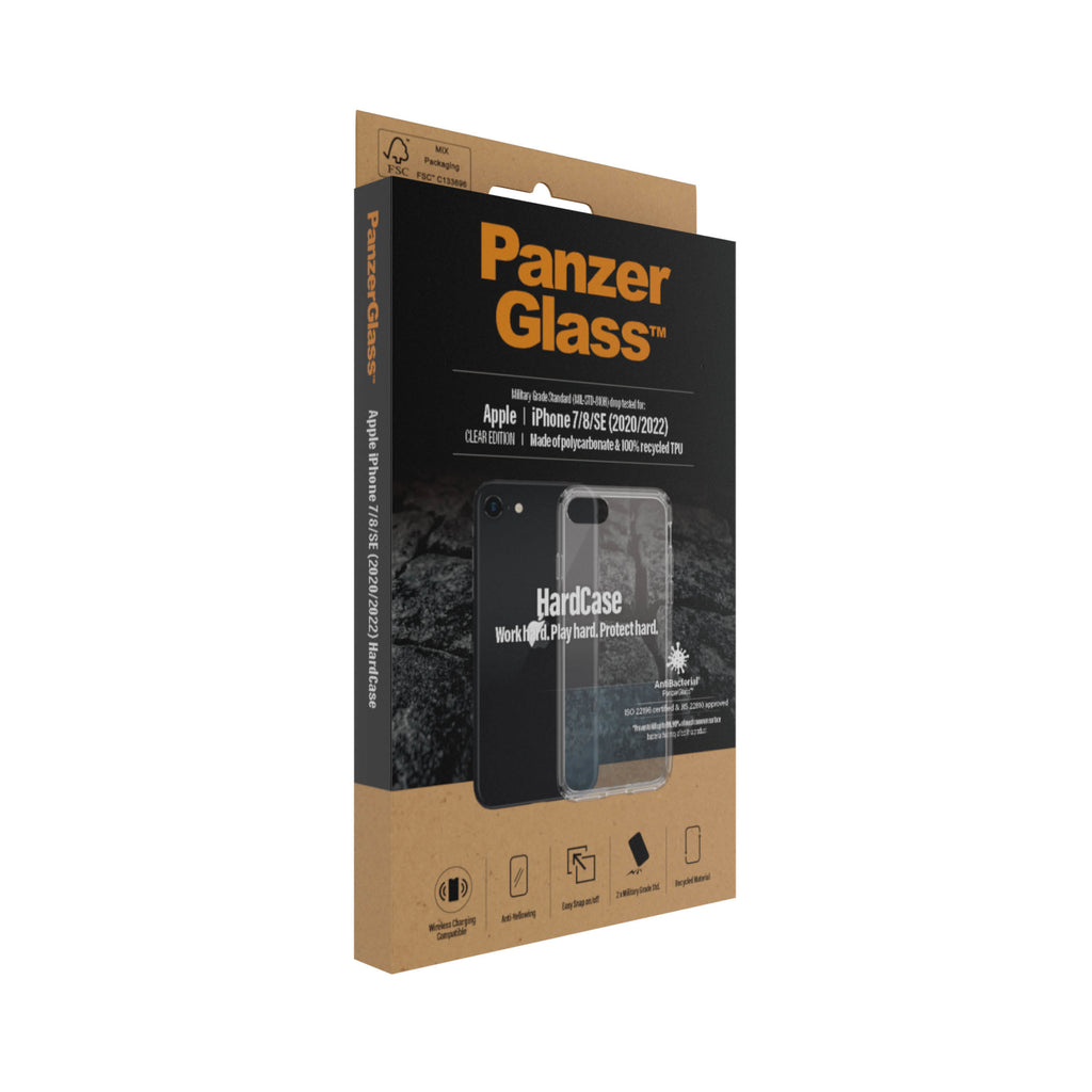 PanzerGlass HardCase pour iPhone SE (2020/2022), iPhone 7 et iPhone 8, Coque de Protection Transparente