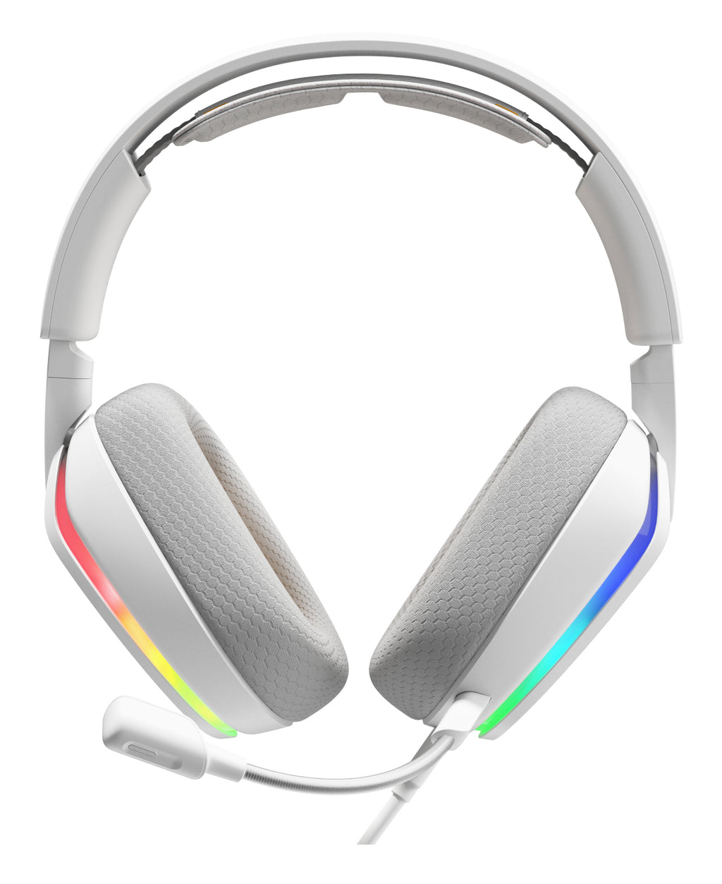 Glorious Gaming Glorious GHS Eternal RGB - Casque gaming stéréo RGB pour PC, PS5, PS4, Switch. Transducteurs inclinés sur mesures, micro détachable USB-C haute-clarté ajustable. Résistant, confort longue durée. Blanc