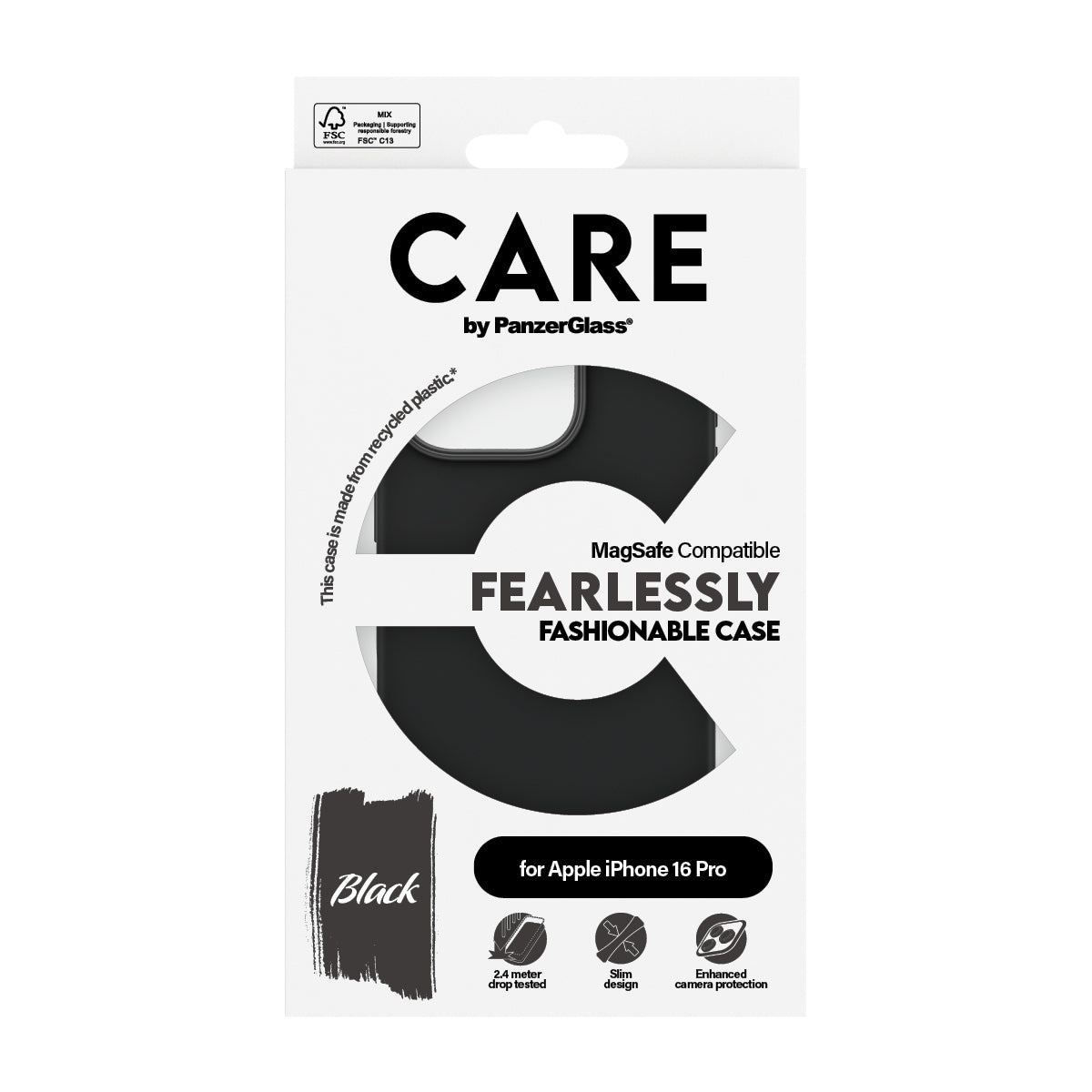 PanzerGlass CARE™ by ® Case Black w. MagSafe iPhone 16 Pro coque de protection pour téléphones portables Housse Noir