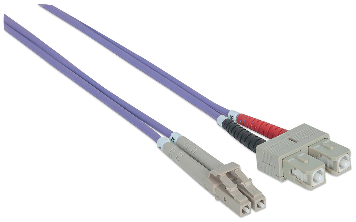 Intellinet 750929 Câble InfiniBand et Fibre Optique LC vers SC, OM4, 2 m, Violet