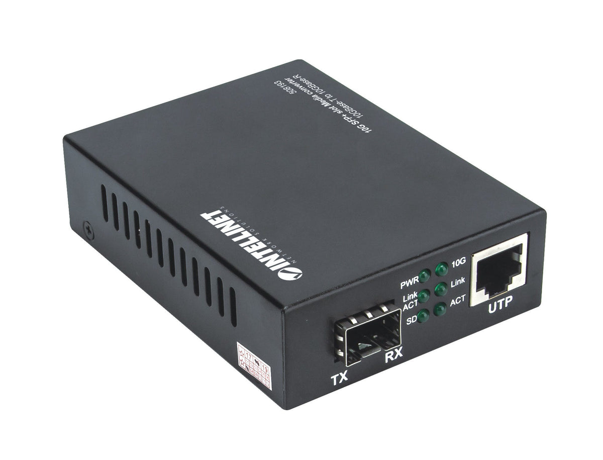 Intellinet 508193 Convertisseur de Support Réseau 10 Gbps Noir