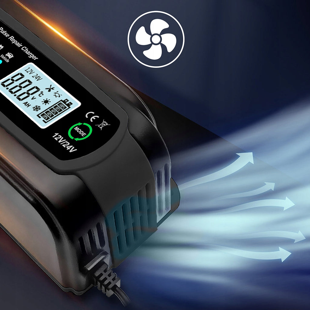 Chargeur-redresseur de batterie de voiture avec fonction de réparation 12 V, 24 V, 10 A Zenwire JMD-10