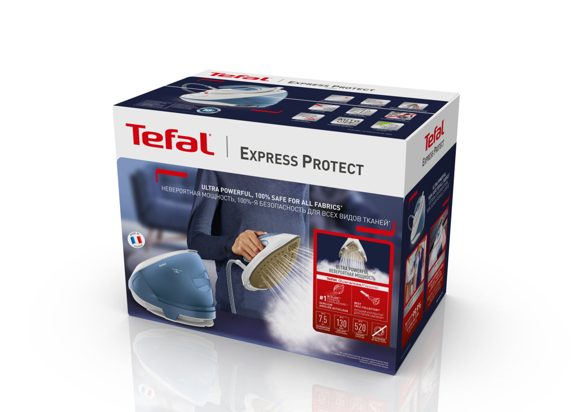 Tefal Express Protect SV9202 2800 W 1,8 L Durilium AirGlide Autoclean soleplate Blanc, Bleu - vue 6