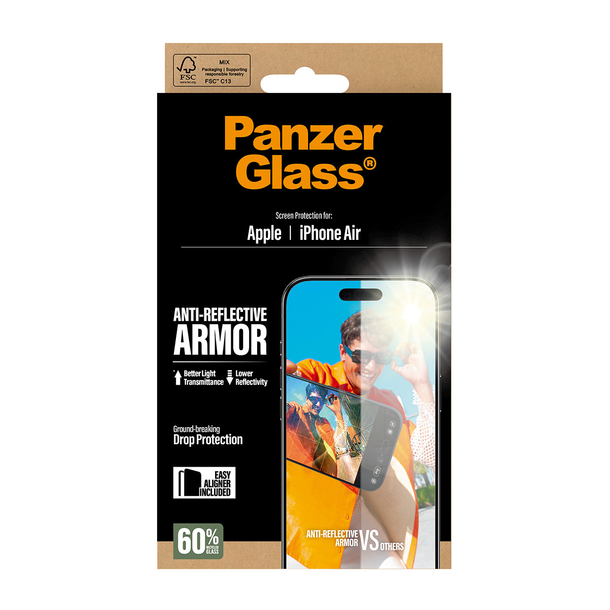 PanzerGlass ® Anti-Reflective Armor Screen Protector iPhone Air w. EasyAligner Protection d'écran transparent Apple 1 pièce(s)