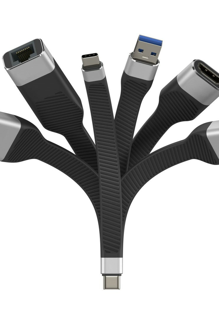 Câble USB4 Gen 2x2 ICOC-USBC-FL-U4, 40 Gbit/s, 1000 W, 0,124 m, Noir
