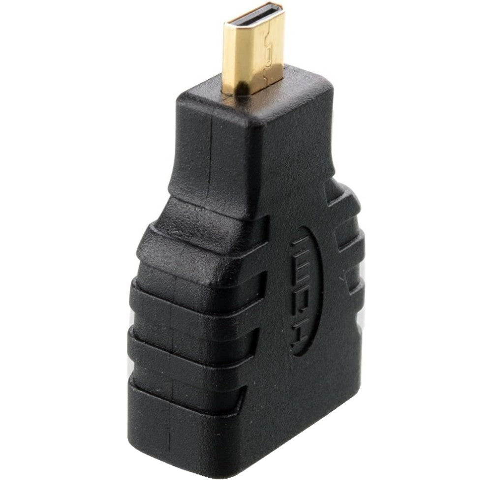 Adaptateur Micro HDMI vers HDMI Mâle/Femelle, Connecteurs Plaqués Or, Noir