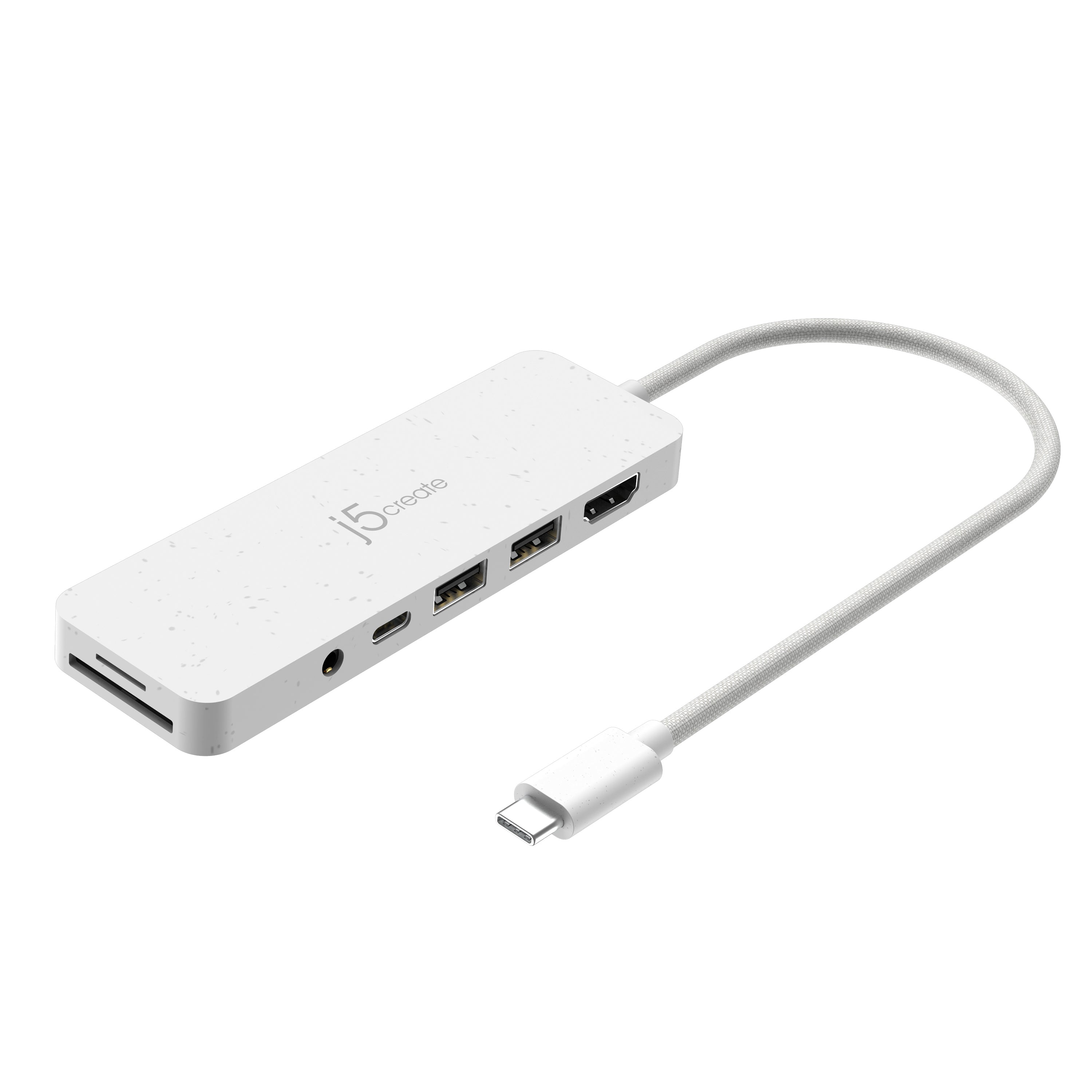 j5create JCD373EW-N Concentrateur multiport USB-C® écologique avec Power Delivery