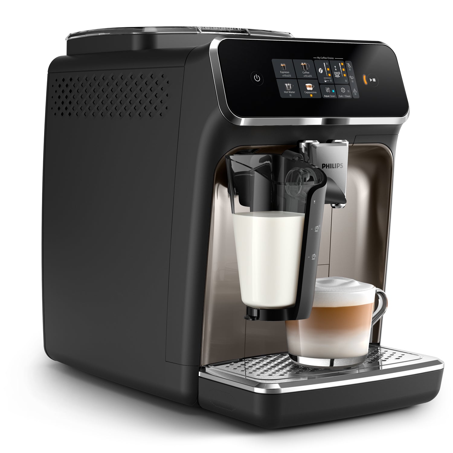 Philips Philips Série 2300 SilentBrew Noir / Chrome EP2336/10 Machine expresso broyeur, 4 boissons carafe LatteGo