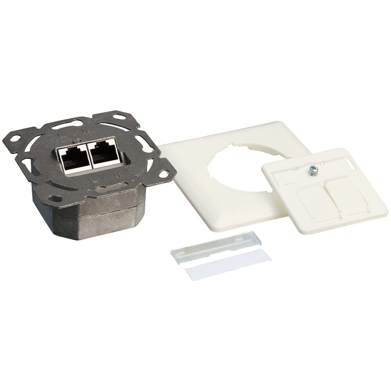 LogiLink NP0124 prise de courant 2 x RJ-45 Métallique, Blanc - vue 7