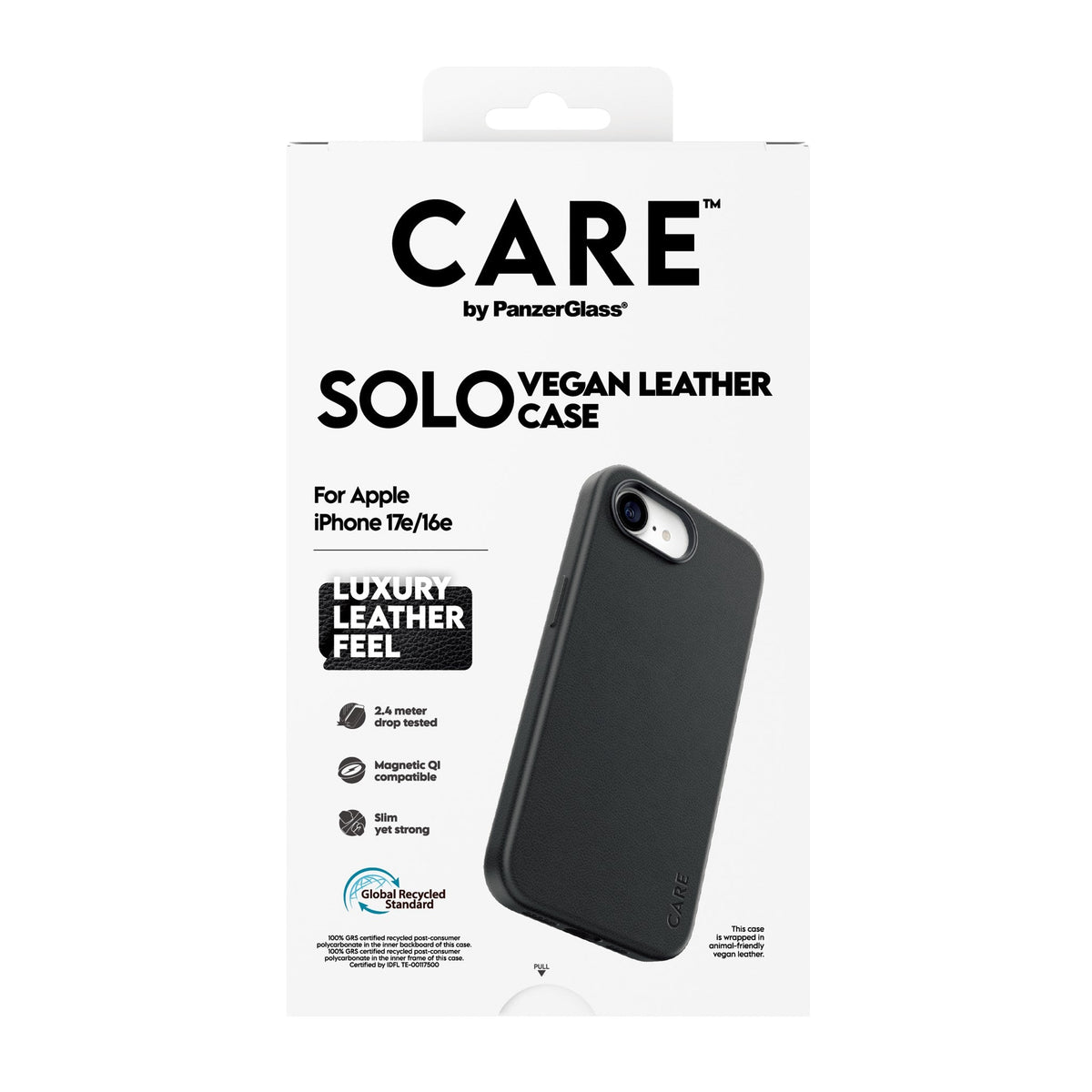 PanzerGlass CR30028 Coque de Protection Housse Noir pour iPhone 17e | 16e 6.1"