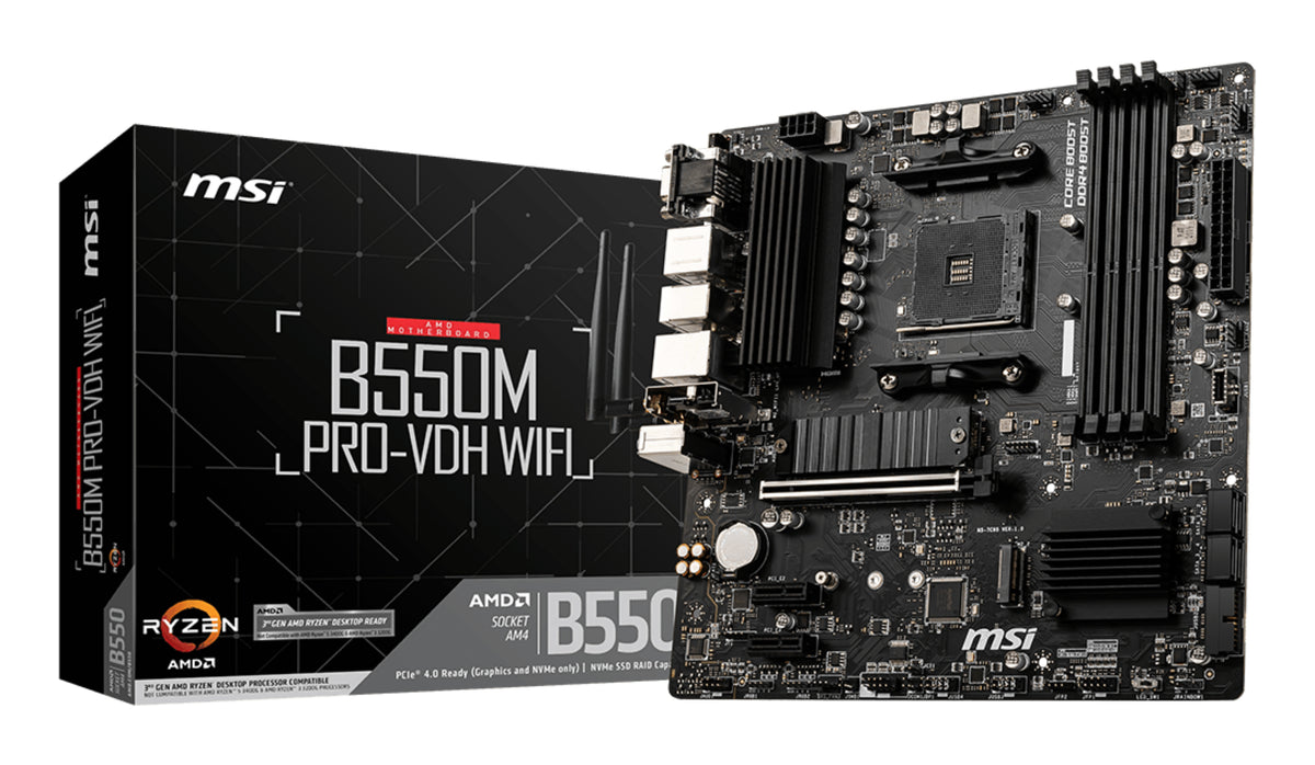 MSI B550M PRO-VDH WIFI Carte Mère AMD B550 Socket AM4 Micro ATX