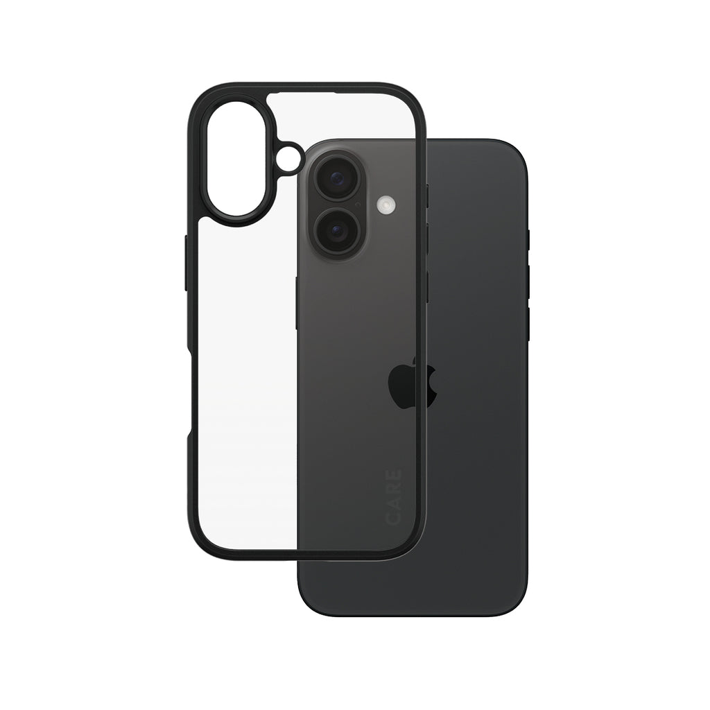 PanzerGlass CARE™ by ® Urban Combat Case Transparent w. Black Frame iPhone 16 coque de protection pour téléphones portables Housse