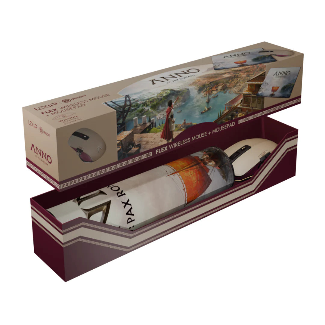 Lexip FLEX MOUSE Souris sans fil avec joystick 3D et tapis de souris, Édition Anno 117 : Pax Romana
