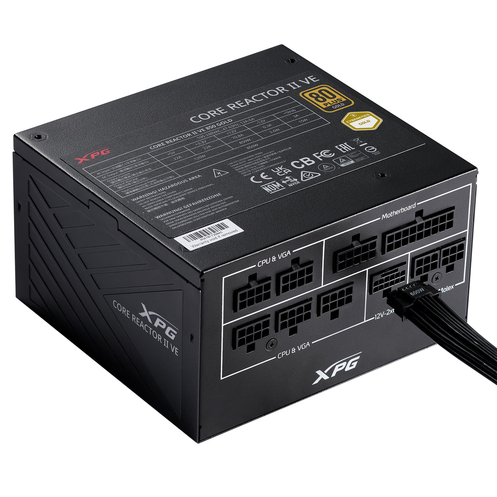 XPG COREREACTOR II VE 750W Alimentation ATX 24-pin, 80 PLUS Gold, Noir