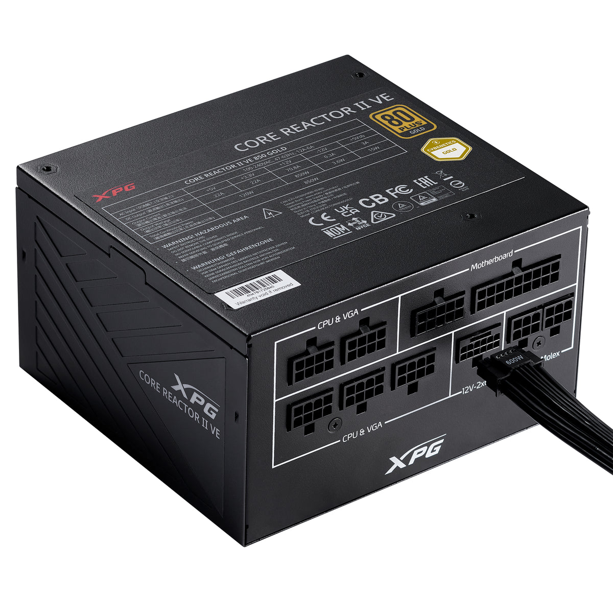XPG COREREACTOR II VE 750W Alimentation ATX 24-pin, 80 PLUS Gold, Noir