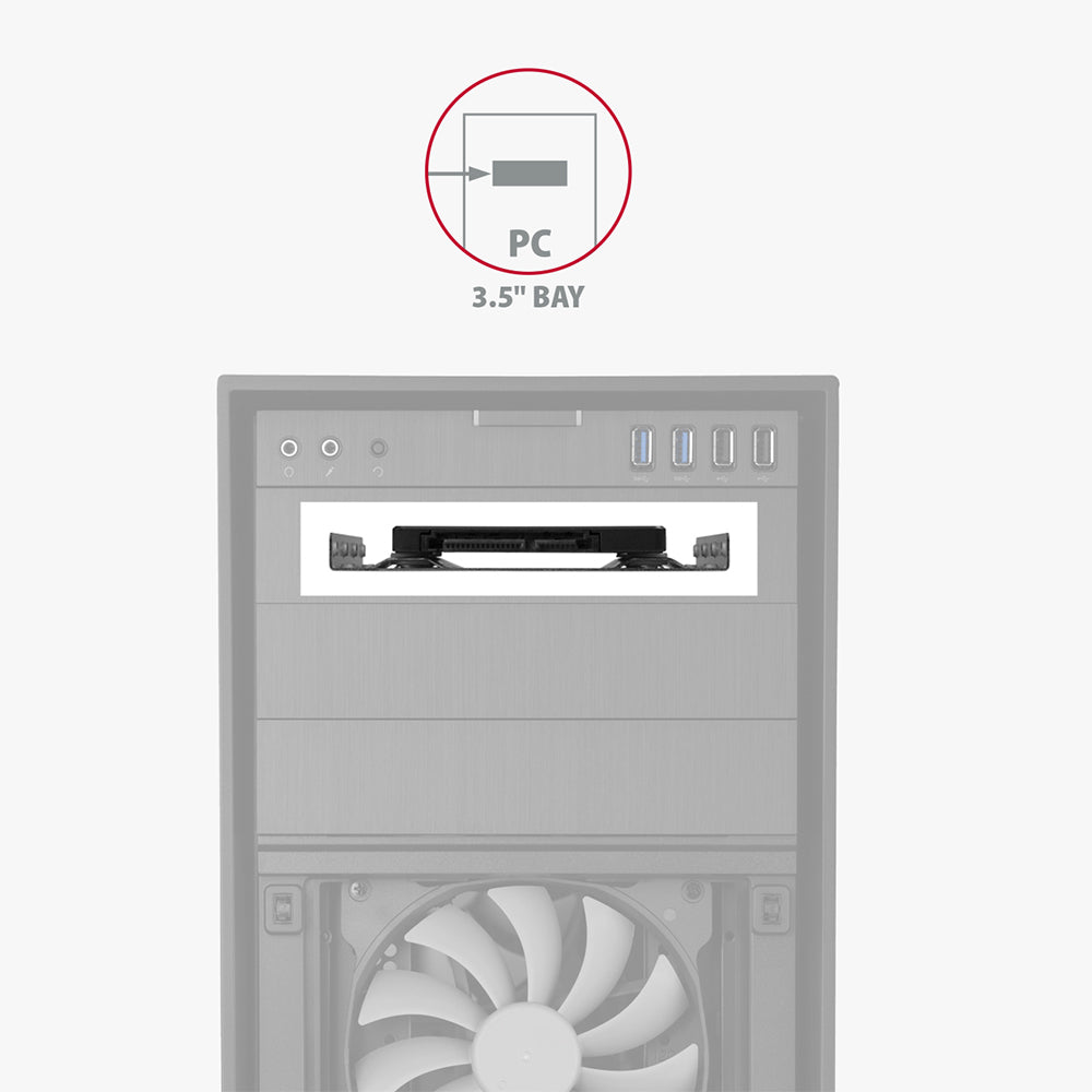 Axagon RHD-125B Halterahmen für 1x 2.5\" im 3.5\" Slot - grau Gris Métal - vue 6