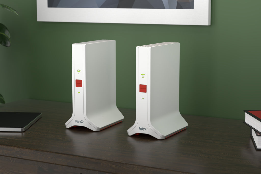 Kit Mesh Wi-Fi 6E 4200 Mbit/s Bi-bande 2,4 GHz / 5 GHz, Rouge et Blanc, 2x2/4x4