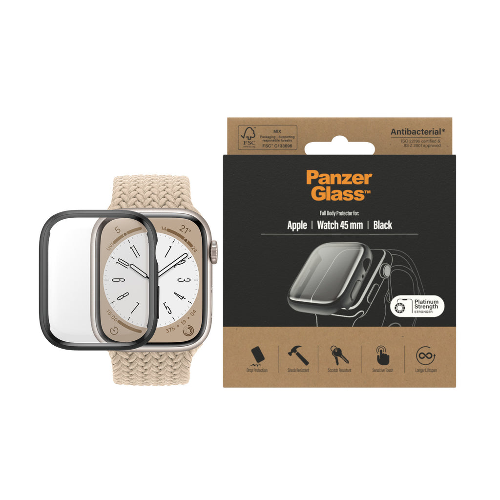 PanzerGlass Skærmbeskytter Smart watch Sort Transparent Hærdet glas