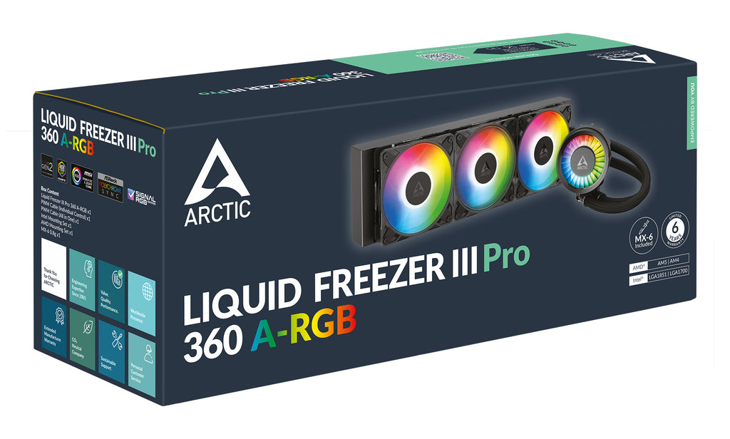 ARCTIC Liquid Freezer III Pro 360 A-RGB Processeur Kit de refroidissement du liquide 12 cm Noir 1 pièce(s)