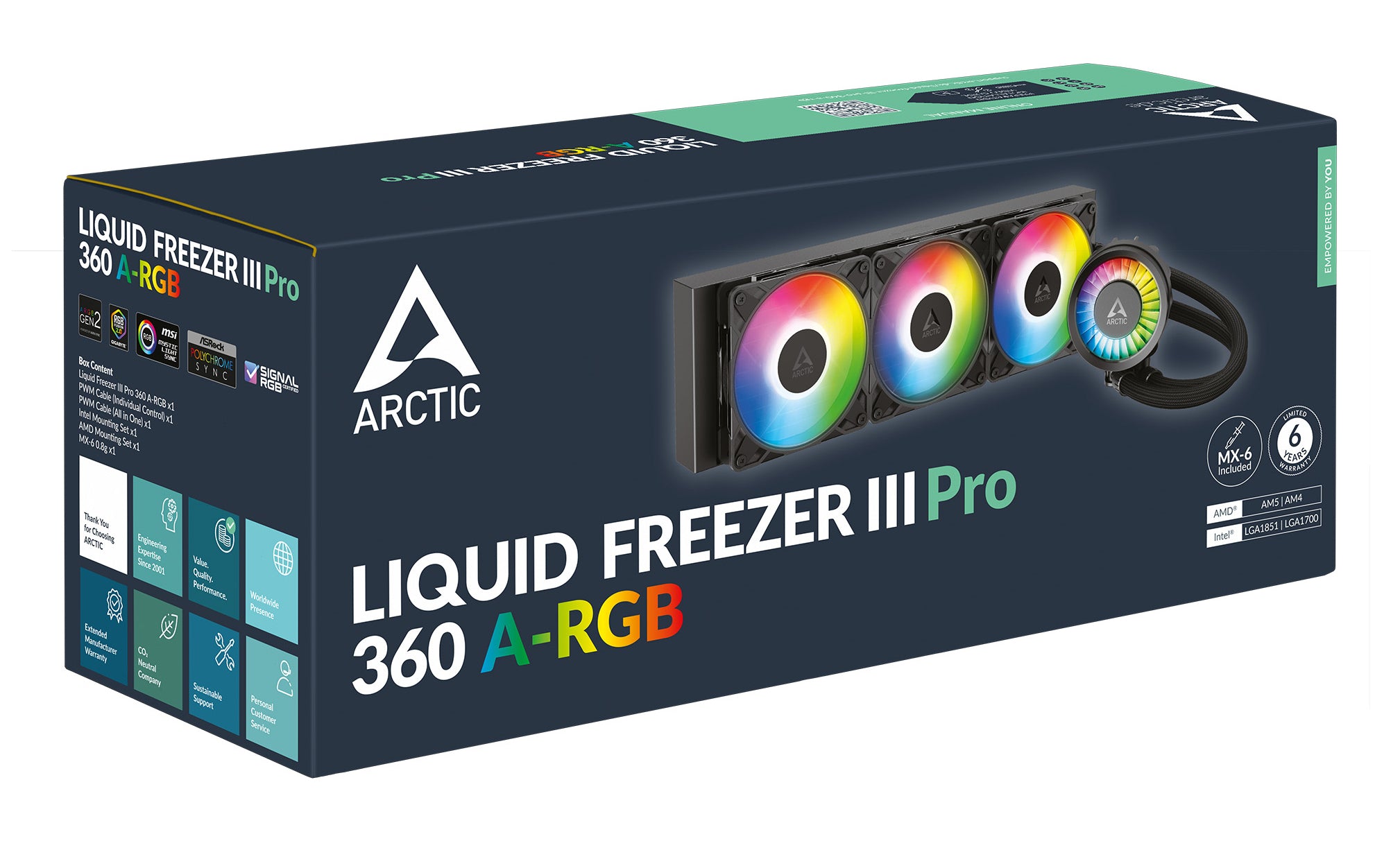 ARCTIC Liquid Freezer III Pro 360 A-RGB Processeur Kit de refroidissement du liquide 12 cm Noir 1 pièce(s)