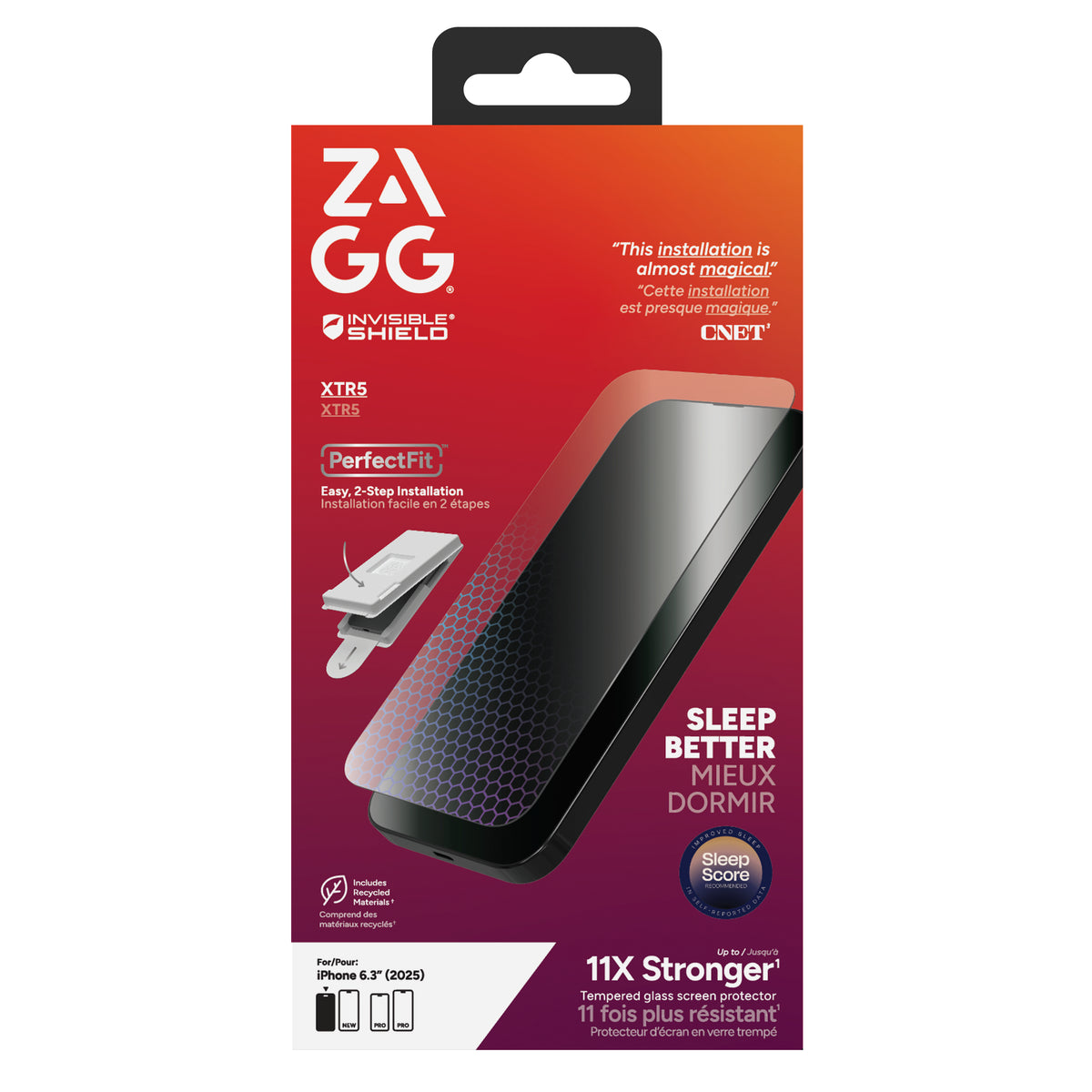 InvisibleShield Glass XTR5 Film de protection anti-reflets Apple 1 pièce(s)