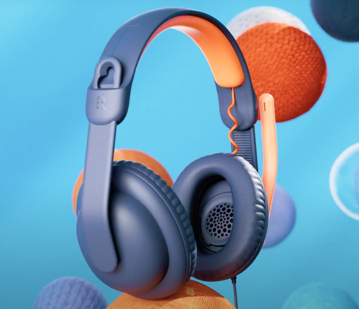 Logitech Zone Learn Casque Filaire Supra-Auriculaire pour Apprenants, USB-C, Noir et Orange