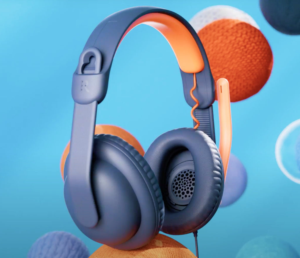 Logitech Zone Learn Casque Supra-Auriculaire Filaire pour Apprenants, Câble AUX 3,5 mm, Noir et Orange