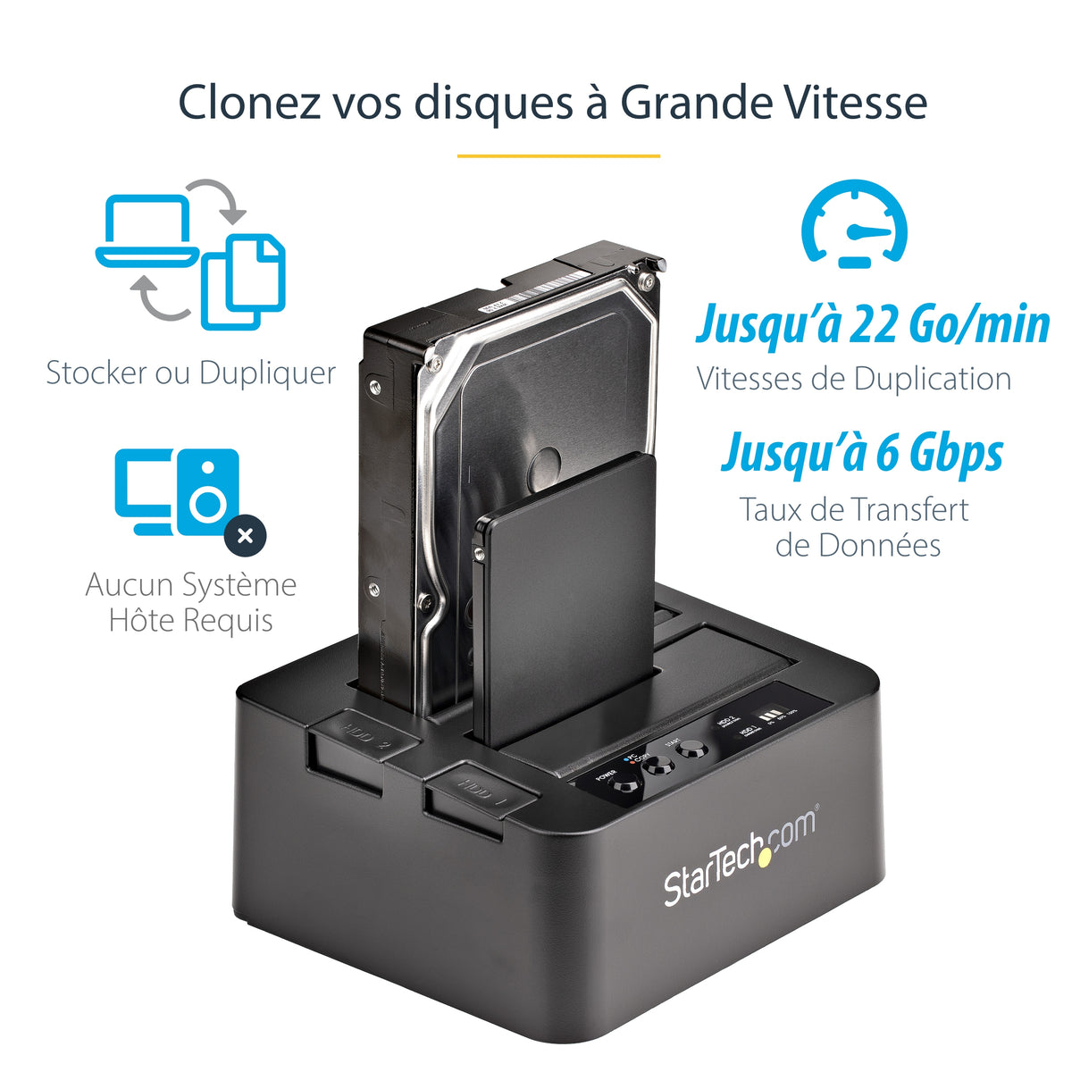 StarTech.com Duplicateur USB 3.1 Autonome pour Disques Durs SATA 2,5" et 3,5", 10 Gb/s