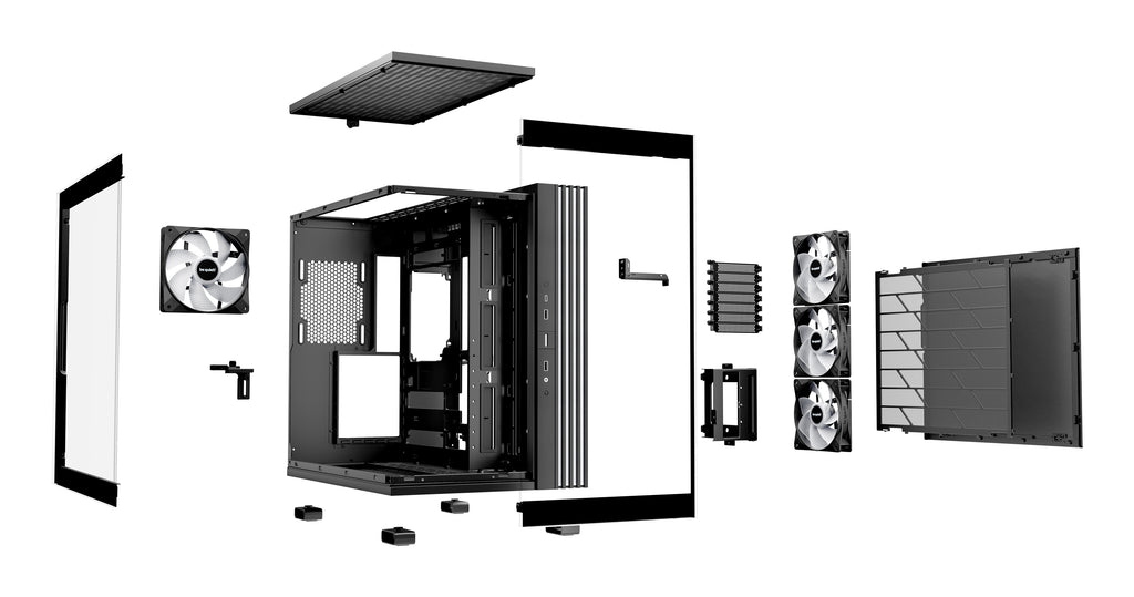 be quiet! Light Base 600 LX Blanc | Boîtier PC ARGB vitré, Mini ITX / Micro ATX / ATX, 4 ventilateurs Light Wings 120 mm
