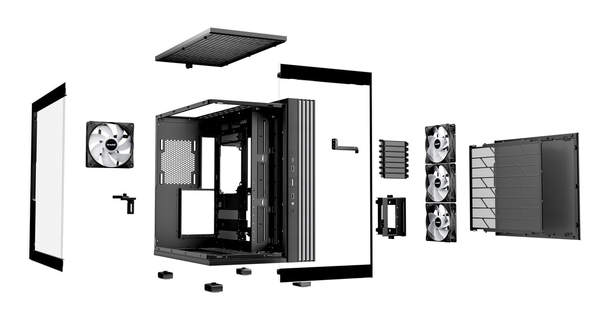 be quiet! Light Base 600 LX Blanc | Boîtier PC ARGB vitré, Mini ITX / Micro ATX / ATX, 4 ventilateurs Light Wings 120 mm