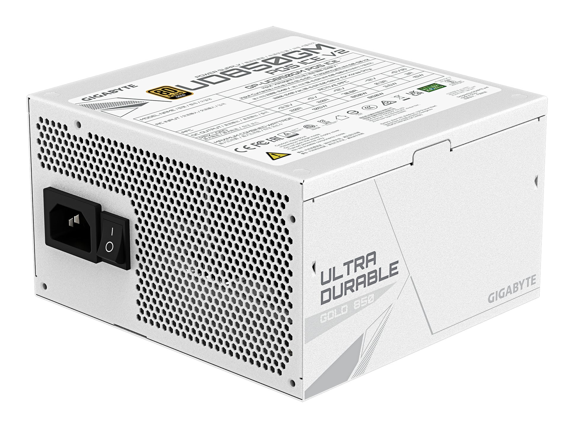 GIGABYTE UD850GM PG5 V2 ICE unité d'alimentation d'énergie 850 W 20+4 pin ATX ATX Blanc