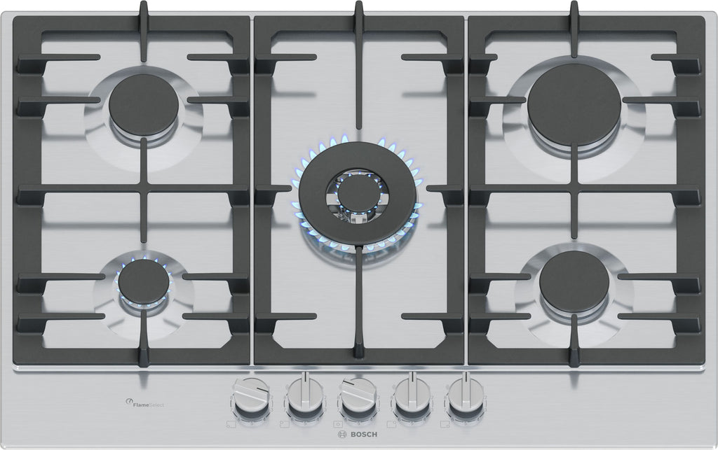 Bosch Bosch Serie 6 PCQ7A5I90 plaque Acier inoxydable Intégré 75 cm Gaz 5 zone(s)