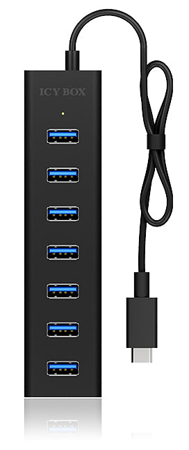 ICY BOX IB-HUB1700-C3 USB 3.2 Gen 1 (3.1 Gen 1) Type-C 5000 Mbit/s Noir
