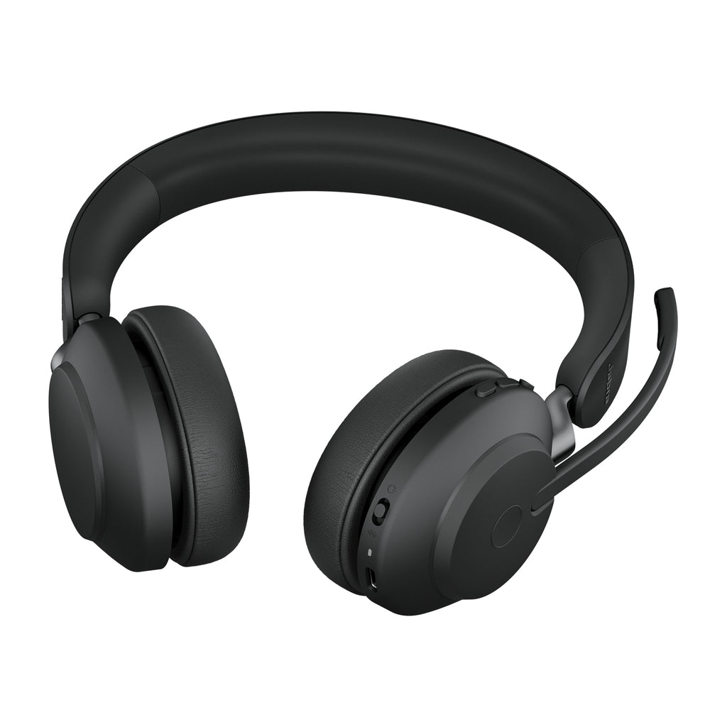 Jabra Evolve2 65 Casque Sans Fil Bluetooth avec Socle de Chargement, USB Type-C, Noir