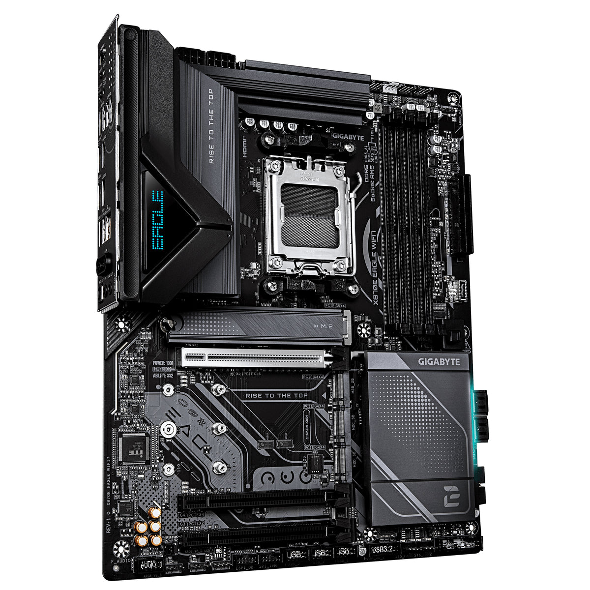 GIGABYTE X870E EAGLE WIFI7 Carte Mère – Compatible avec les processeurs AMD Ryzen 9000, VRM numérique 16+2+2 phases, jus