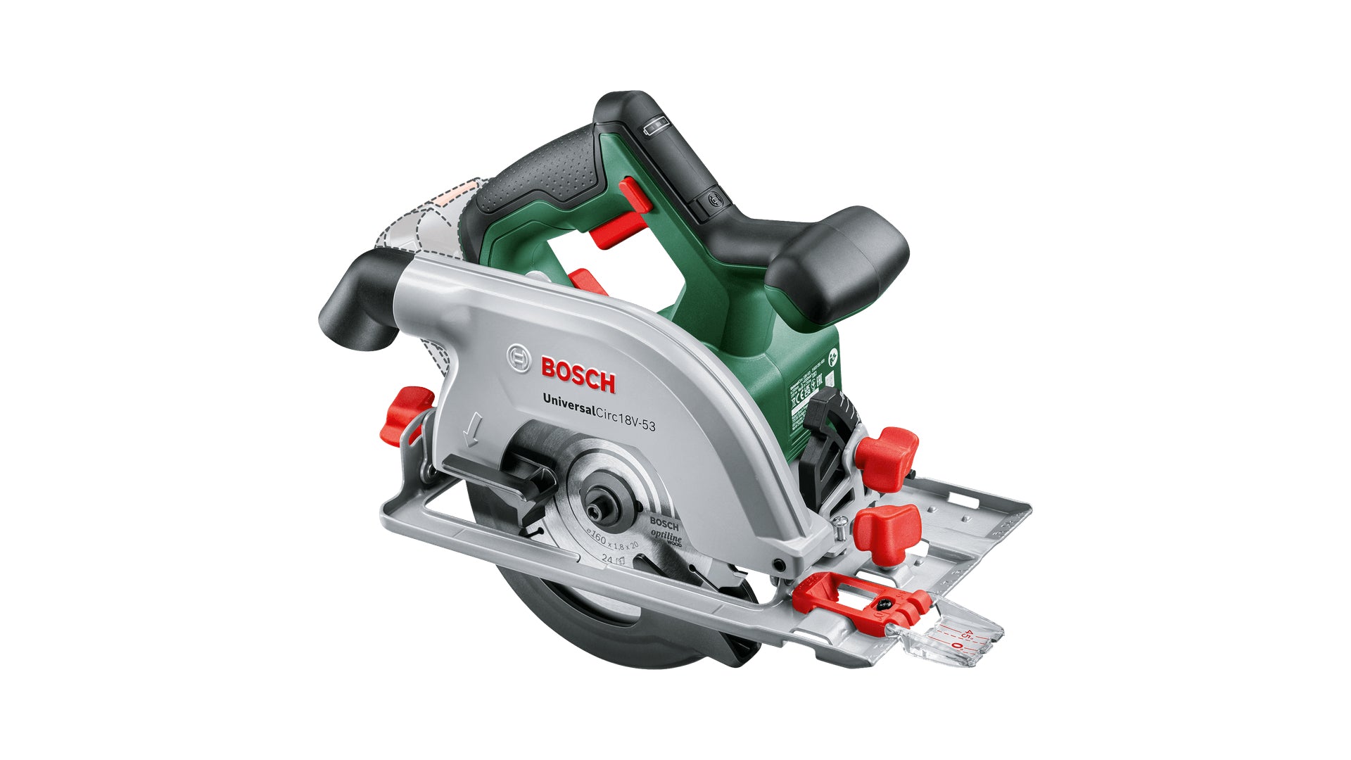 Bosch Bosch Circ 18V-53 16 cm Noir, Vert 4300 tr/min