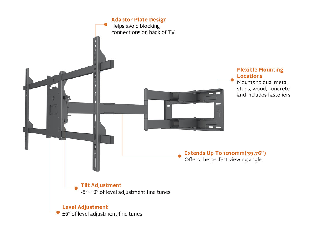 Multibrackets 6539 Support pour Téléviseur jusqu'à 190,5 cm (75") Noir