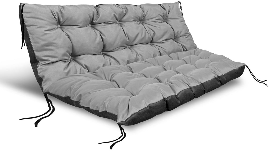Zestaw Poduszka ogrodowa 120/80 cm + 120/40 cm na ławkę palety wodoodporna szara