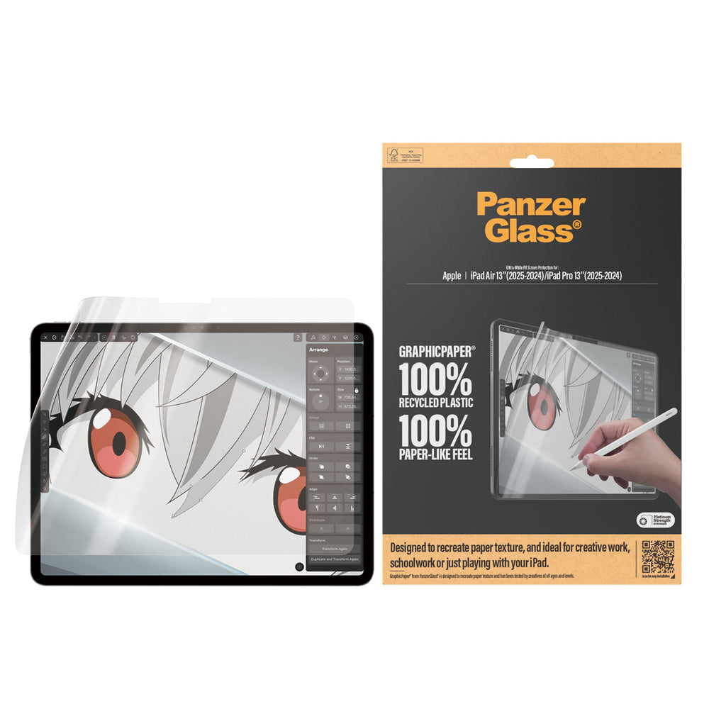 PanzerGlass ® GraphicPaper® Screen Protector iPad Air 13'' (2024-2026) | iPad Pro 13'' (2024-2025) | Ultra-Wide Fit Protection d'écran transparent Apple 1 pièce(s)