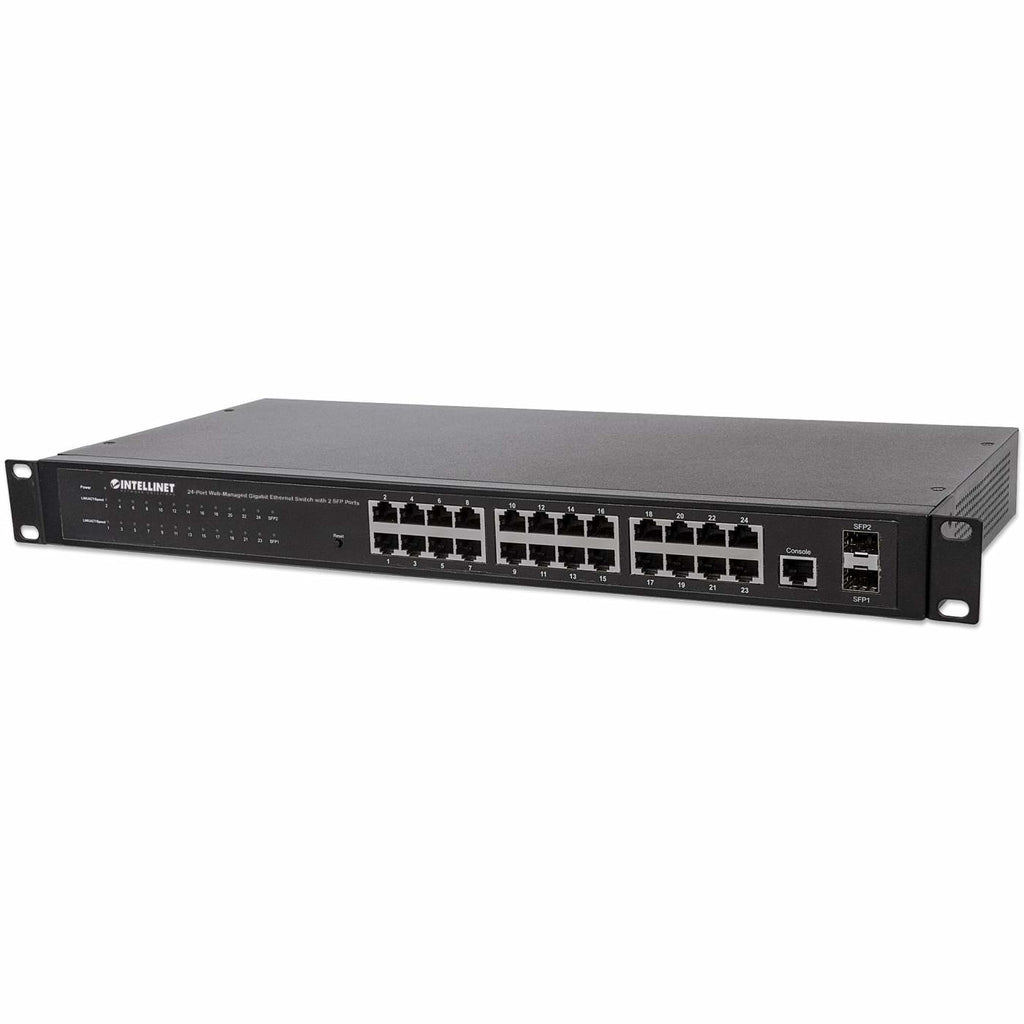 Intellinet Commutateur Réseau Gigabit Web-Smart 24 ports RJ45 et 4 ports SFP, Rack 19"