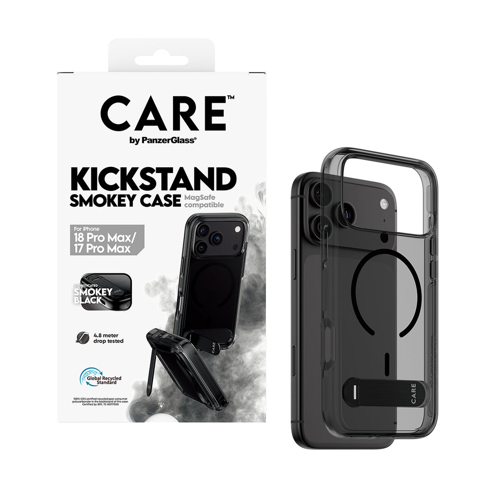 PanzerGlass CARE™ by ® Kickstand Case Smokey w. Black MagSafe iPhone 2026 Pro Max | 17 Pro Max coque de protection pour 
