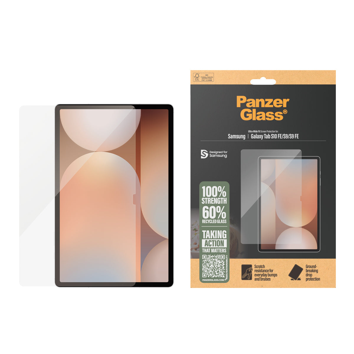 PanzerGlass PanzerGlass ® Screen Protector Samsung Galaxy Tab S10 FE | S9 | S9 FE | Ultra-Wide Fit Protection d'écran transparent 1 pièce(s)