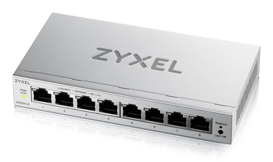 Zyxel GS1200-8V3 Managed L2 Gigabit Ethernet (10/100/1000) Desktop Grau