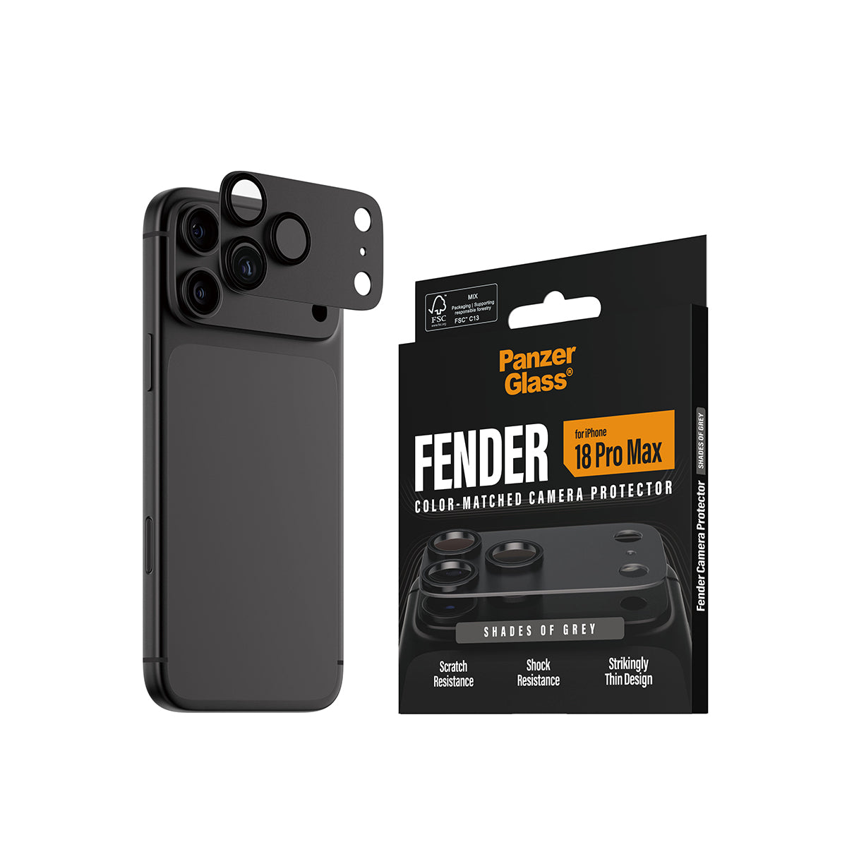 PanzerGlass ® Fender Camera Protector Shades of Grey iPhone 2026 Pro Max Protection d'écran transparent 1 pièce(s)