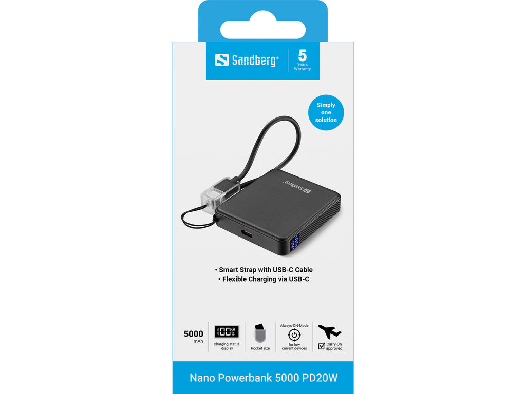 Sandberg Sandberg 421-33 banque d'alimentation électrique Lithium-Ion (Li-Ion) 5000 mAh Noir