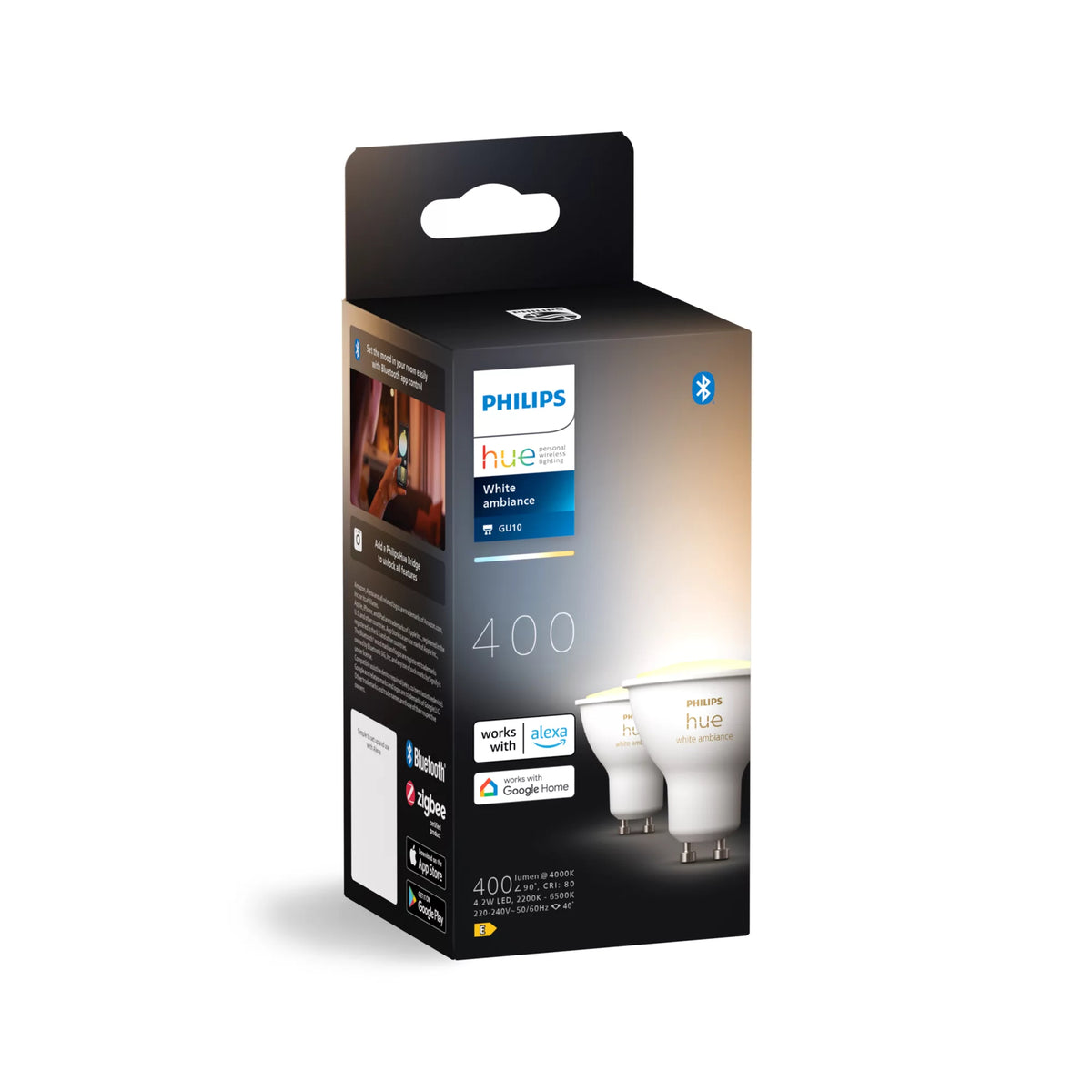 Philips Hue White ambiance GU10 - Spot connecté - (pack de 2) - vue 2