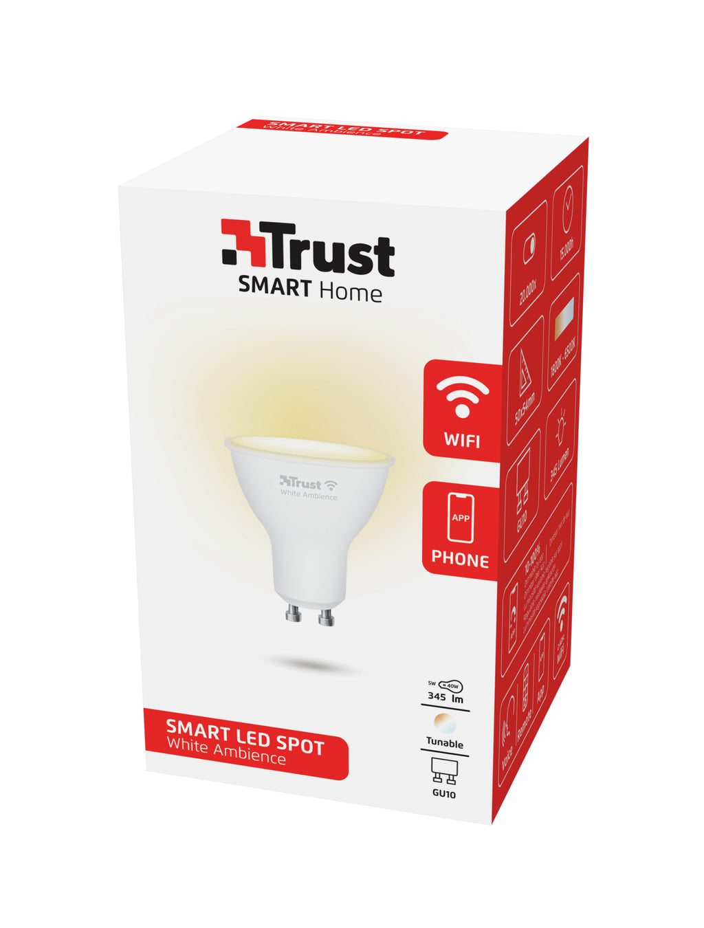 Trust 71283 Ampoule Intelligente Wi-Fi, Blanc